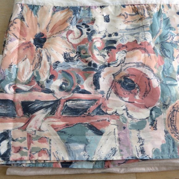Vintage American Home Queen Size Bed Skirt Multicolor Floral 13" Drop USA Made - Picture 5 of 8